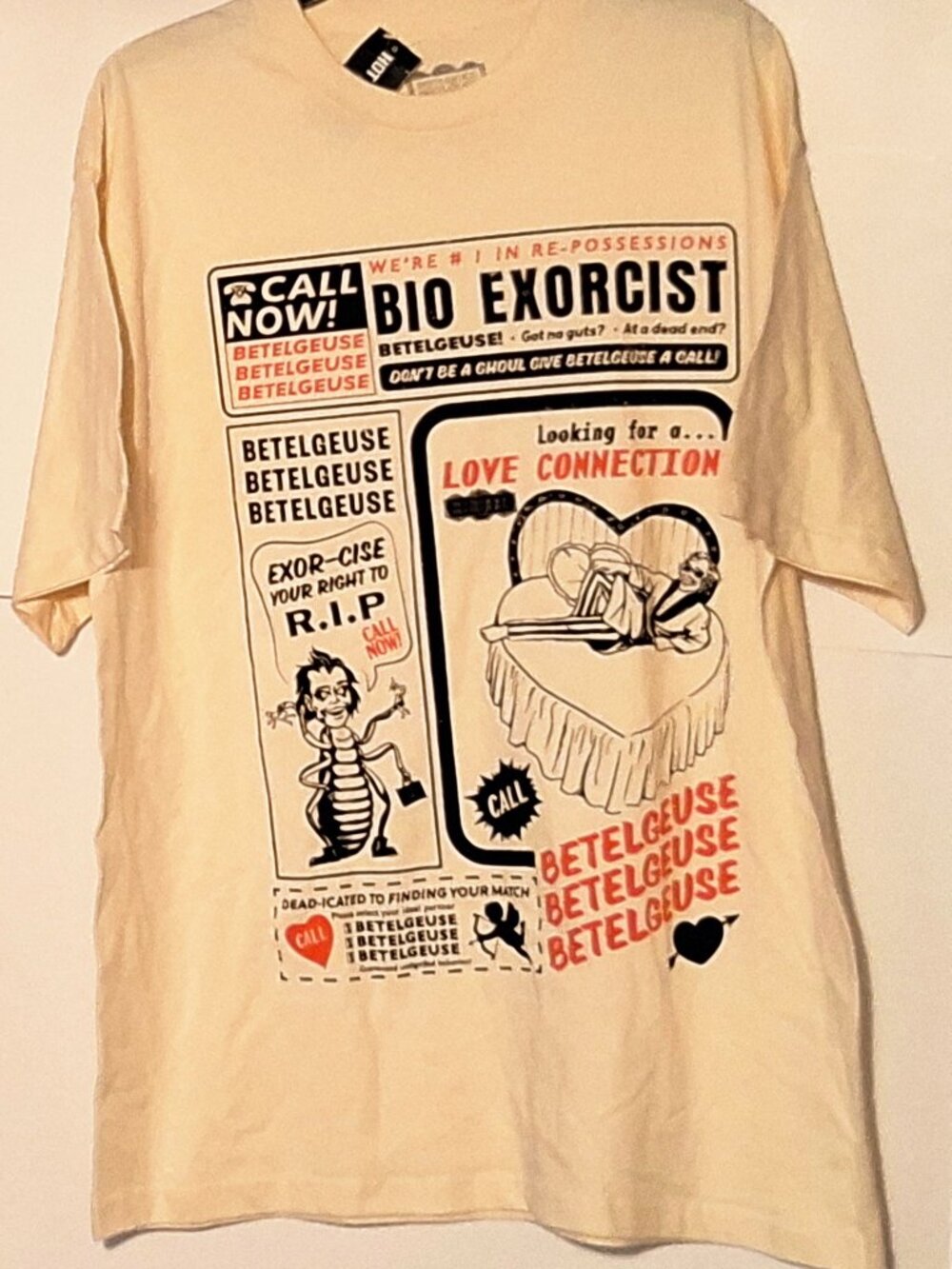 Beetlejuice Beetlejuice Advertisement Graphic Cream T-Shirt